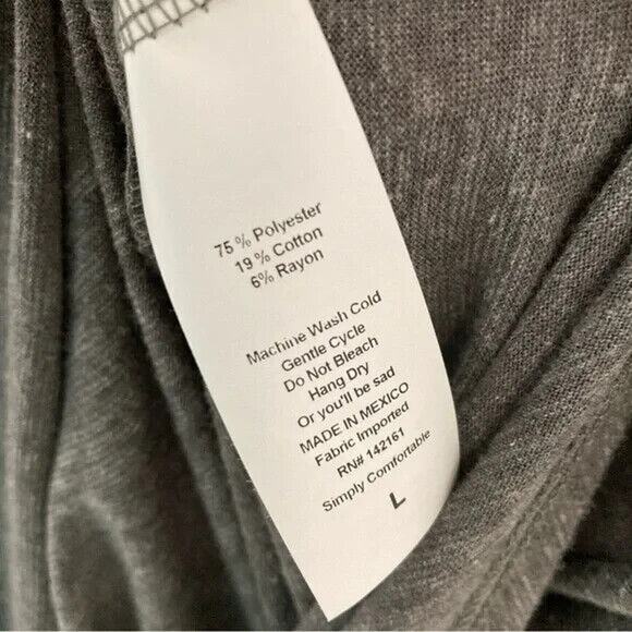 NWT LuLaRoe Carly Swing Dress Women Size L | Solid Heather Gray | High Low Hem - Picture 5 of 5